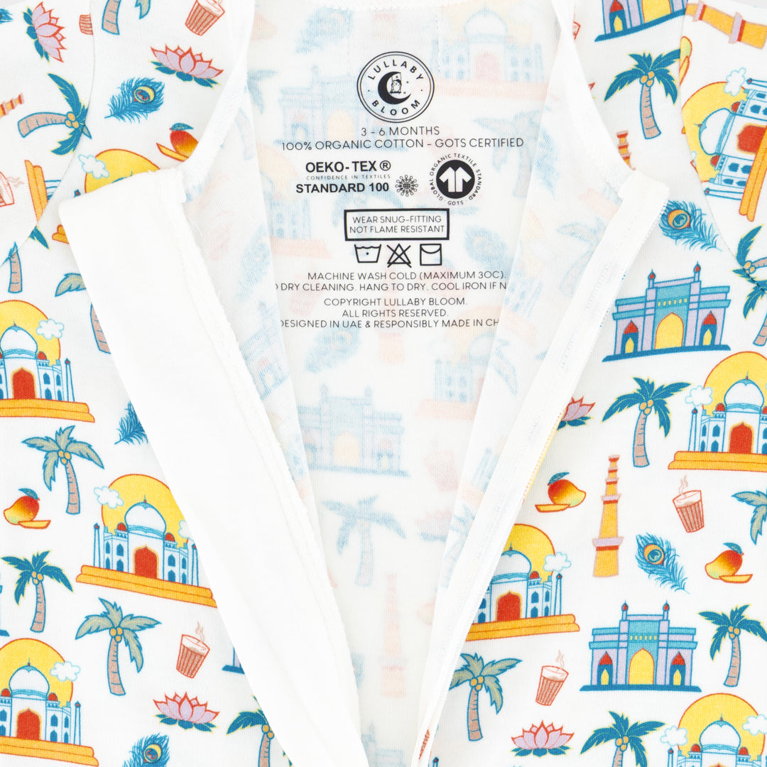 India Peek-a-Boo Sleepsuit (0-3 months, 3-6 months)