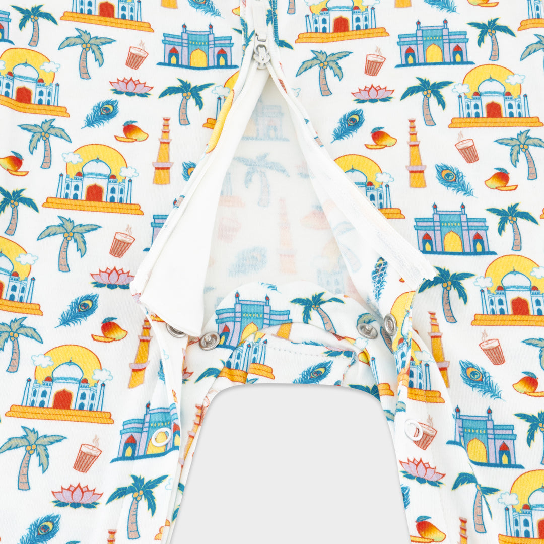 India Peek-a-Boo Sleepsuit (0-3 months, 3-6 months)