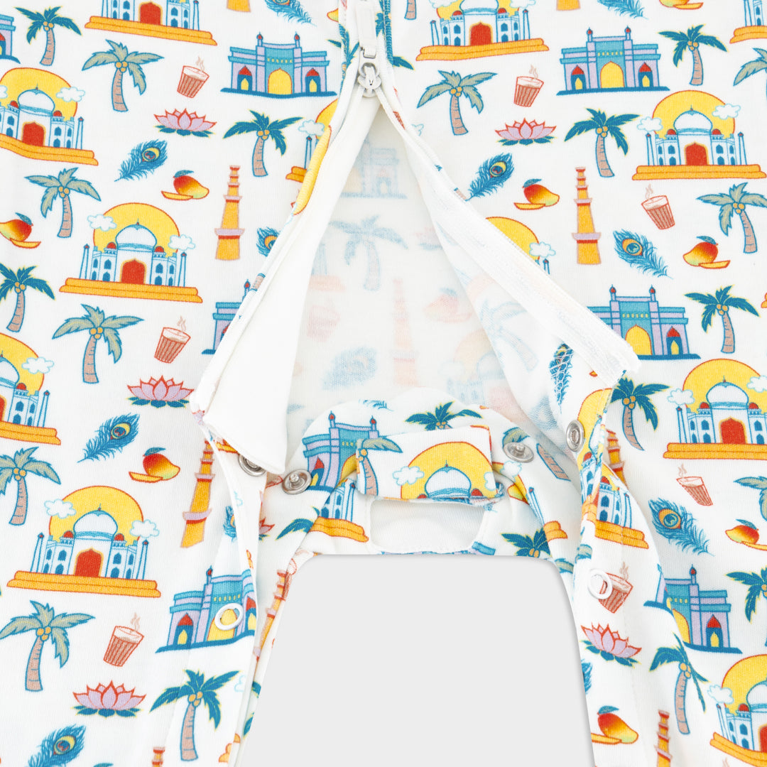 India Peek-a-Boo Sleepsuit (0-3 months, 3-6 months)