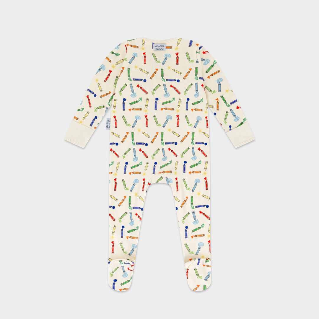 Crayons Peek-a-Boo Sleepsuit (0-3 months, 3-6 months)