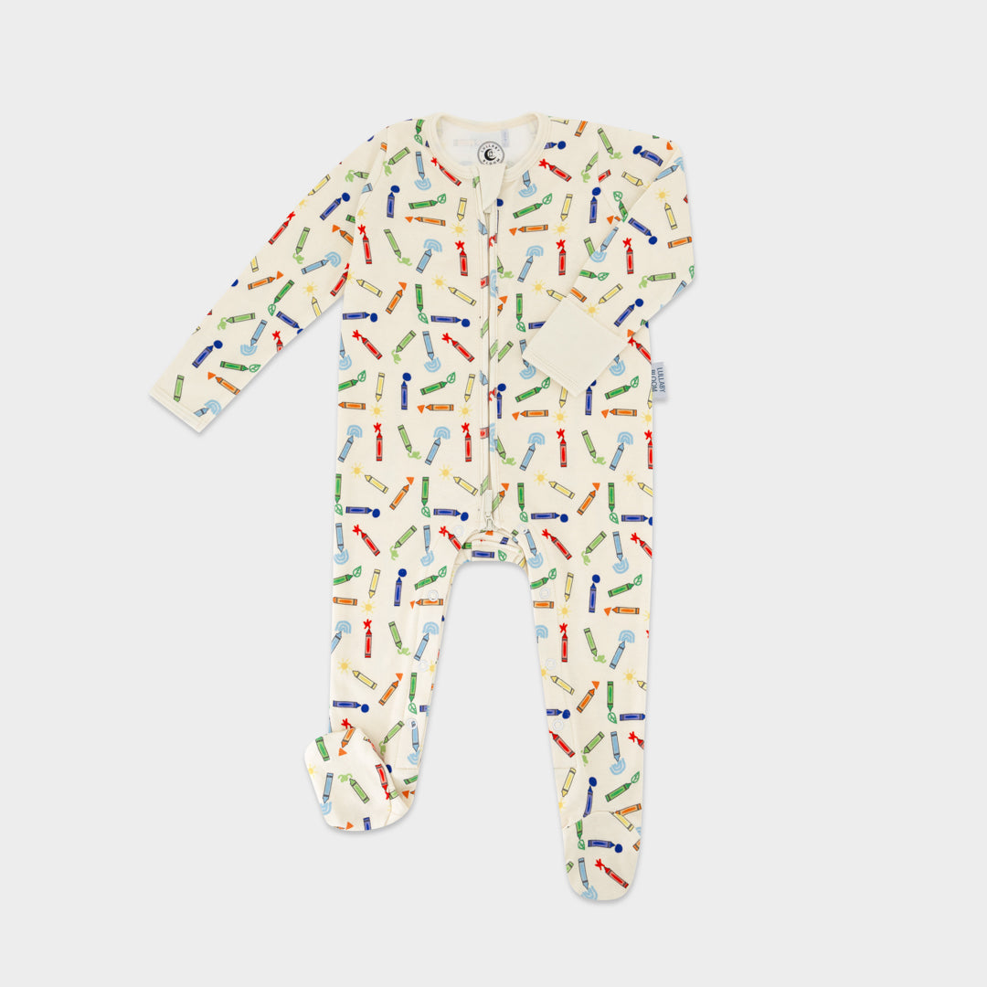 Crayons Peek-a-Boo Sleepsuit (0-3 months, 3-6 months)