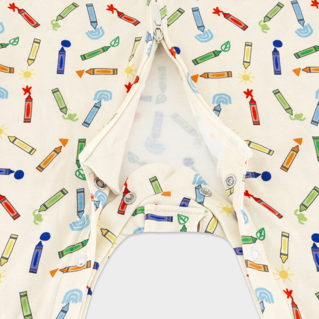Crayons Peek-a-Boo Sleepsuit (0-3 months, 3-6 months)