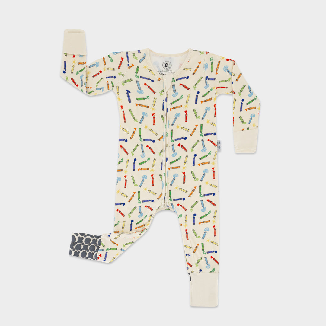 Crayons Convertible Footies Sleepsuit (6-9 months, 9-12 months, 12-18 months)