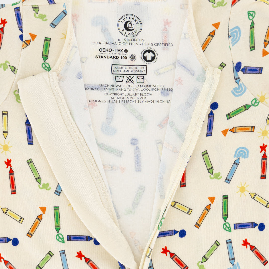 Crayons Convertible Footies Sleepsuit (6-9 months, 9-12 months, 12-18 months)