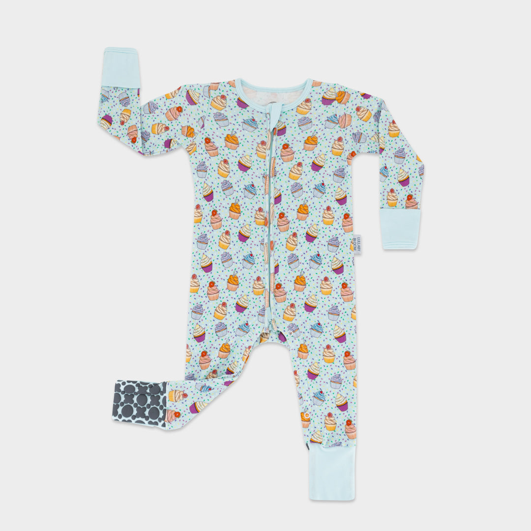 Cupcakes Convertible Footies Sleepsuit (6-9 months, 9-12 months, 12-18 months)