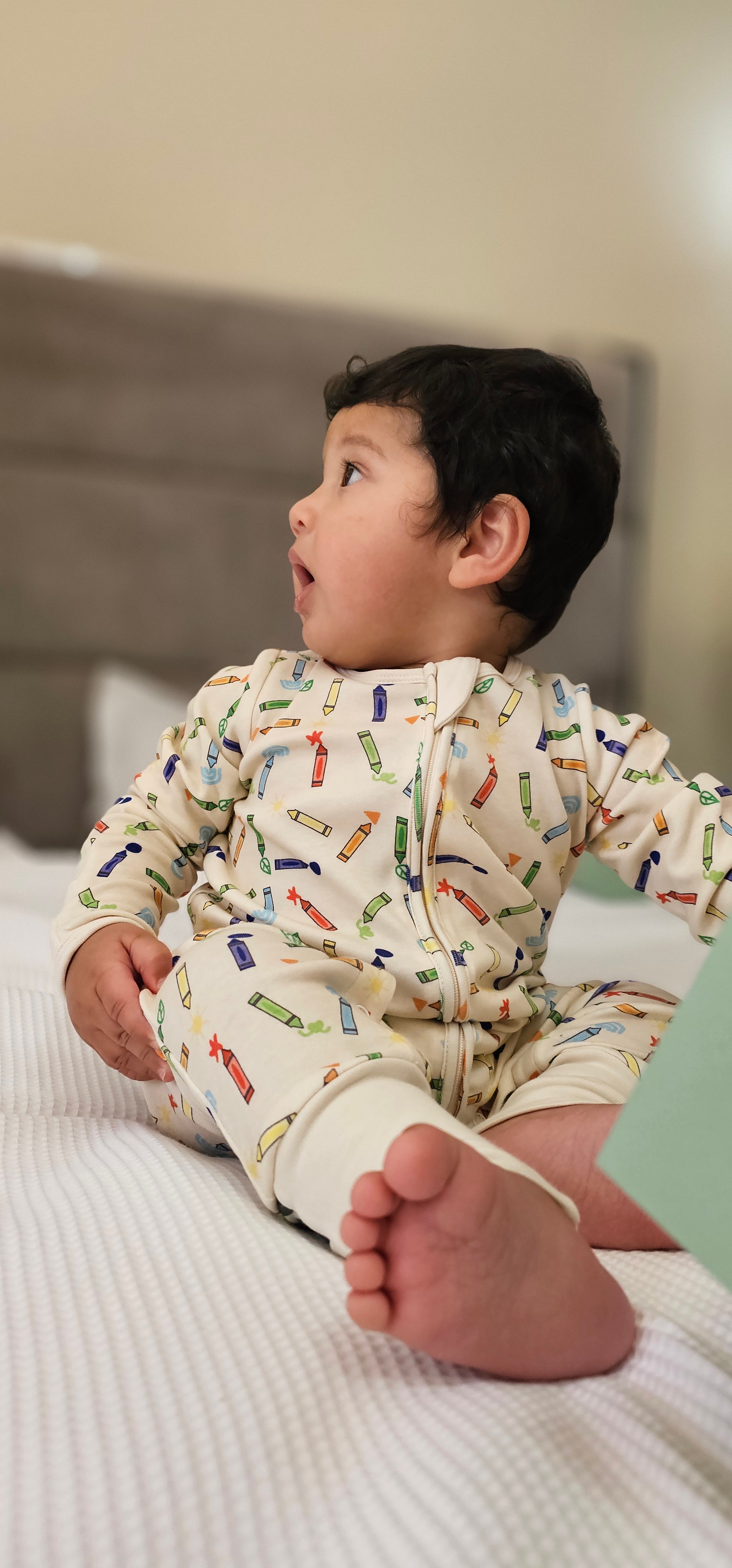 Crayons Convertible Footies Sleepsuit (6-9 months, 9-12 months, 12-18 months)