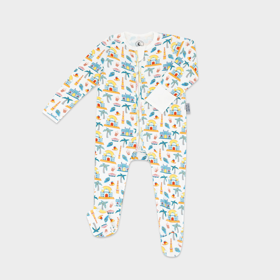 India Peek-a-Boo Sleepsuit (0-3 months, 3-6 months)
