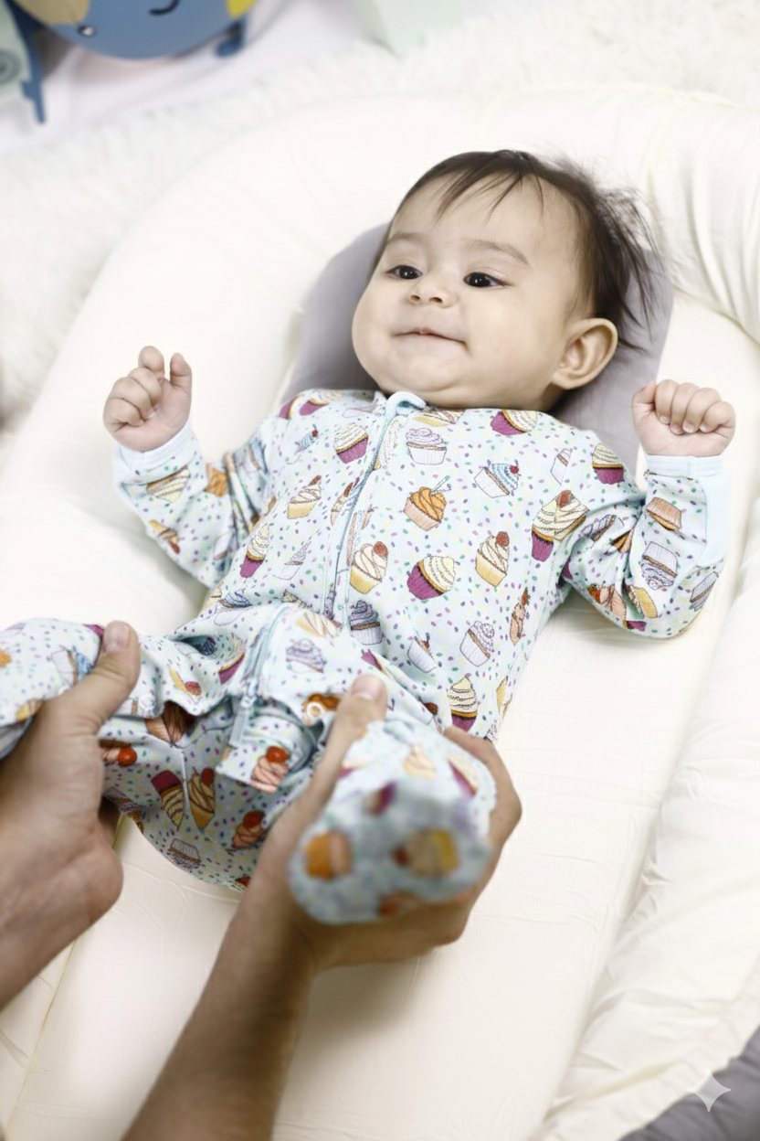 Cupcakes Peek-a-Boo Sleepsuit (0-3 months, 3-6 months)