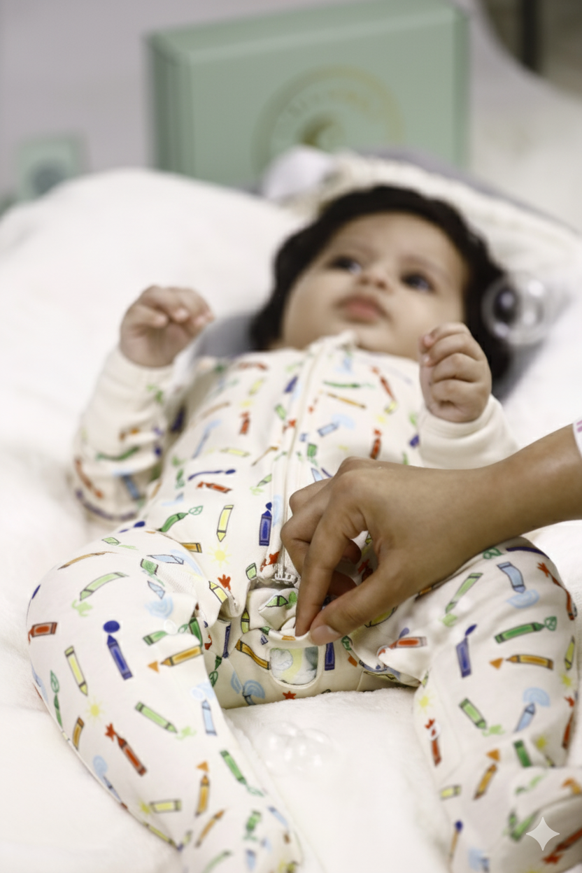 Crayons Peek-a-Boo Sleepsuit (0-3 months, 3-6 months)