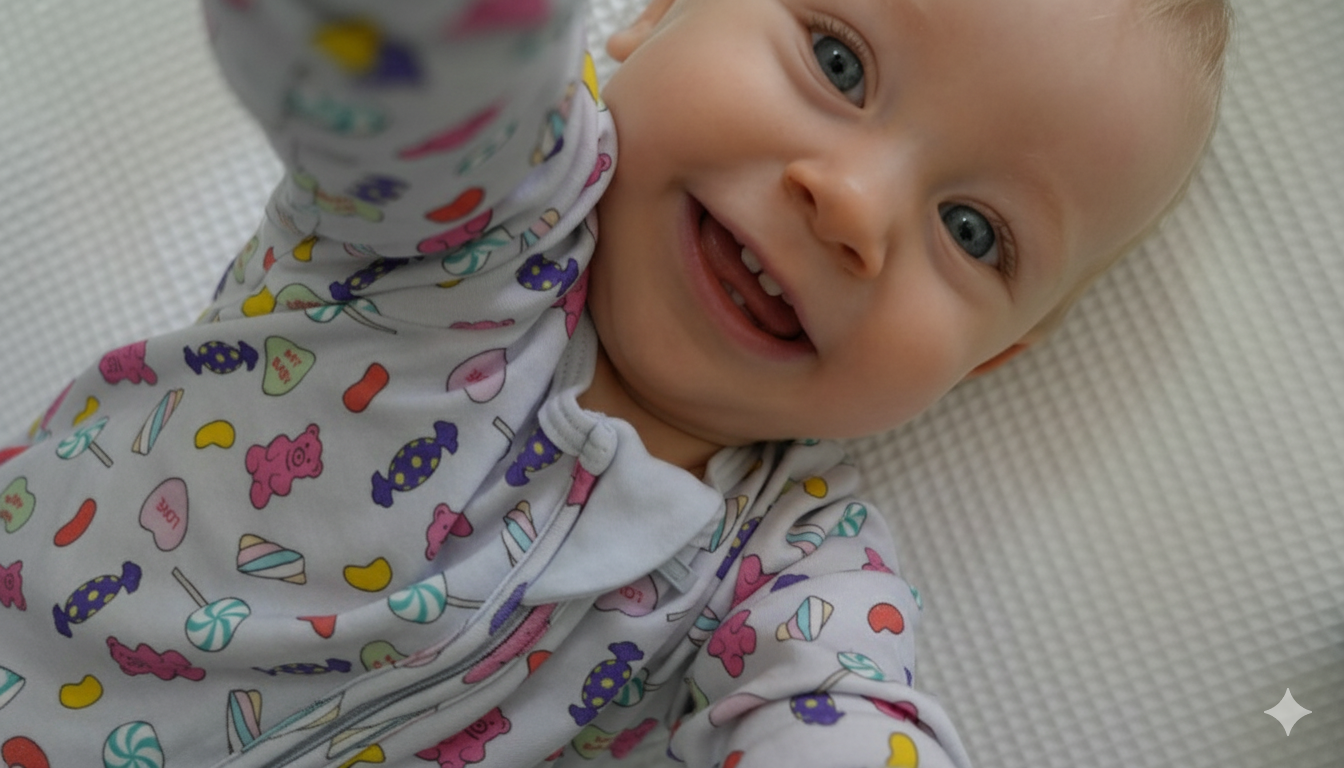 Candy Convertible Footies Sleepsuit (6-9 months, 9-12 months, 12-18 months)