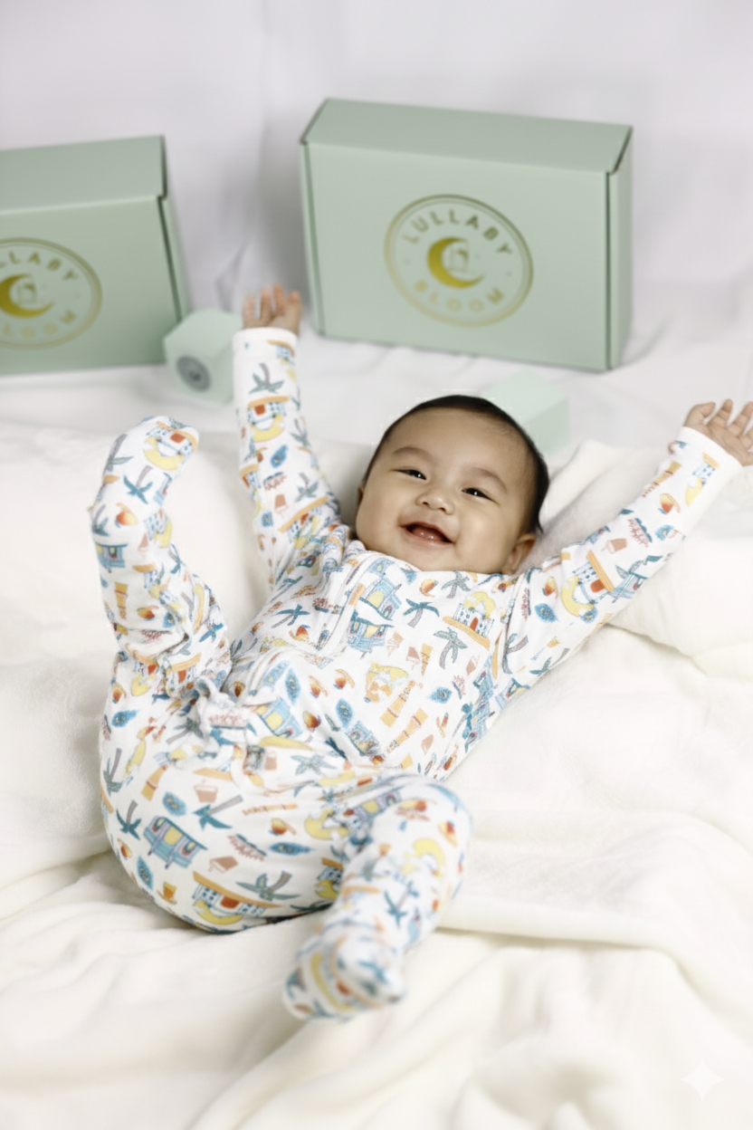 India Peek-a-Boo Sleepsuit (0-3 months, 3-6 months)