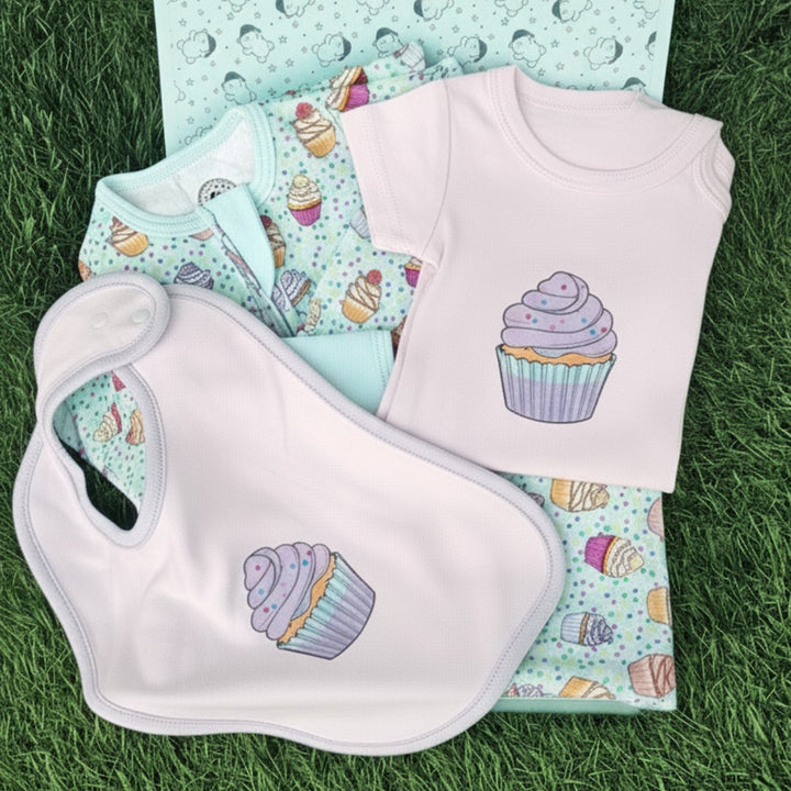 Cupcakes Peek-a-Boo Gift Set (0-3 months, 3-6 months)